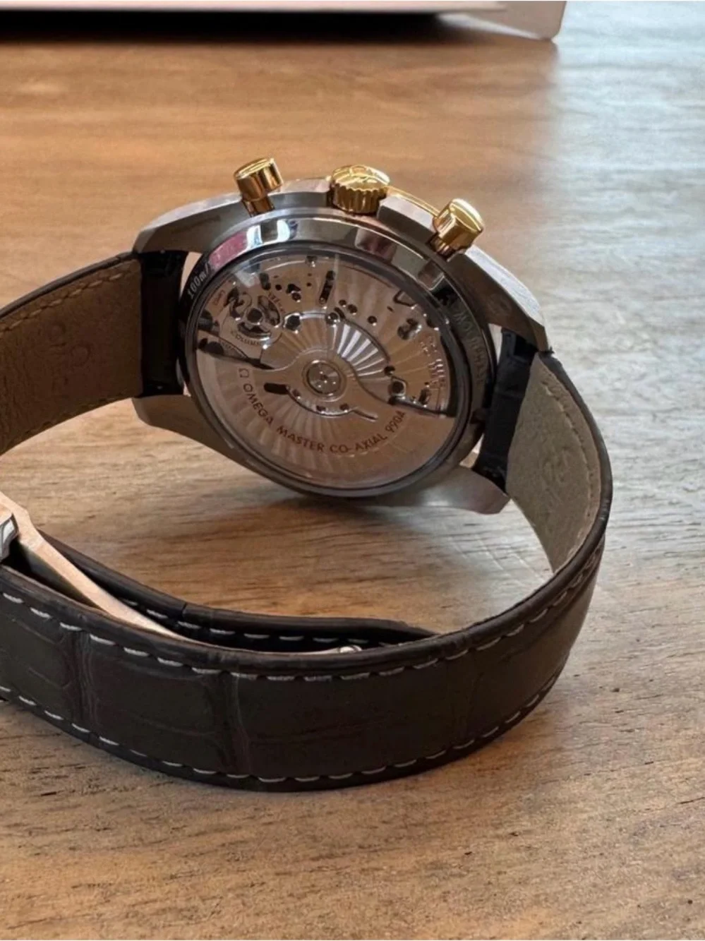 Omega Moonphase Luxury Men's Black Leather Strap Chronograph Watch July 2025